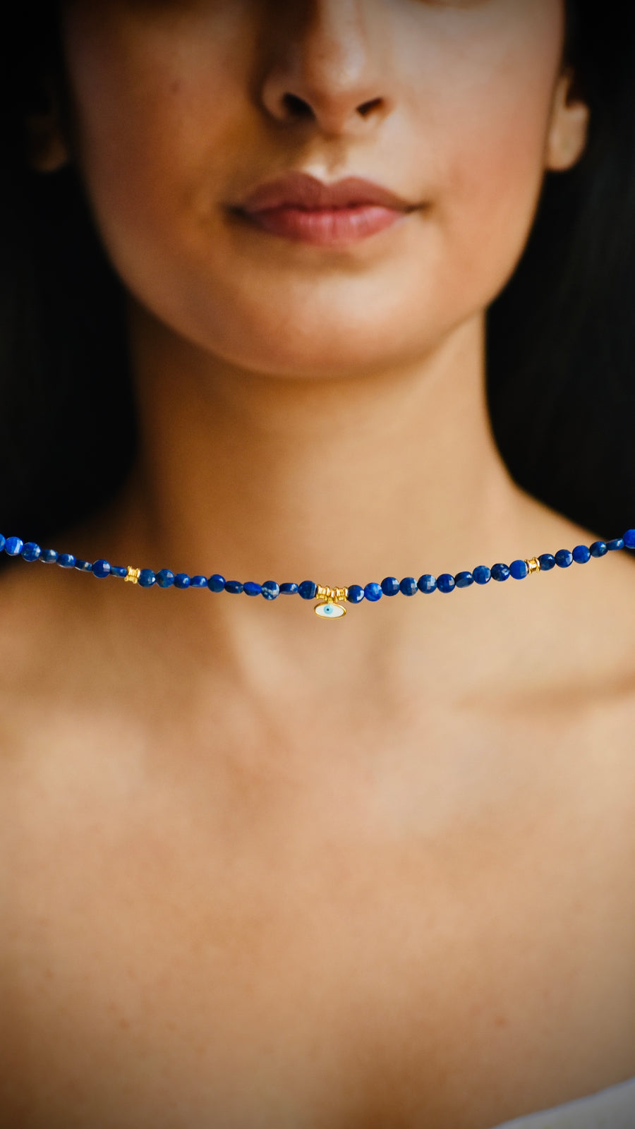 Evil Eye Lapis Lazuli Necklace